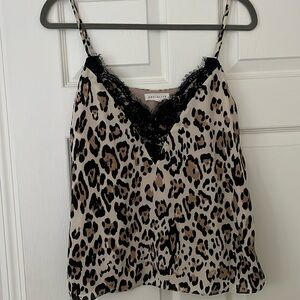 Cheetah Tank With Black Lace